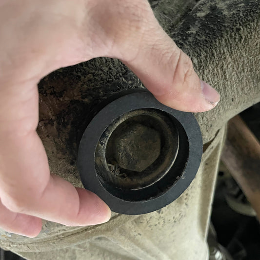 Toyota solid axle differential drain plug armor weld-on protective ring