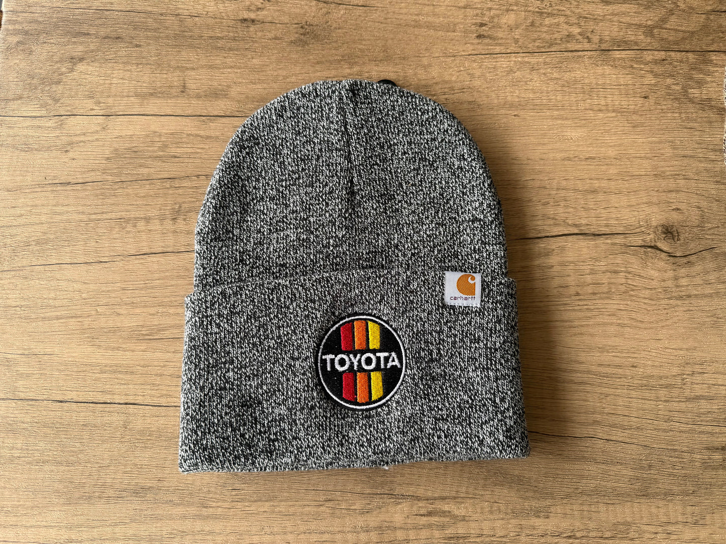 TEQ 3 Stripe Toyota Carhartt Embroidered Beanie Toboggan Hat - Reefmonkey
