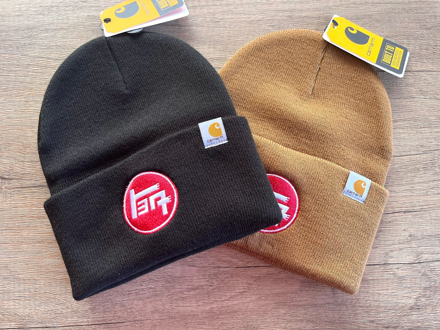 TEQ 3 Stripe Toyota Carhartt Embroidered Beanie Toboggan Hat - Reefmonkey