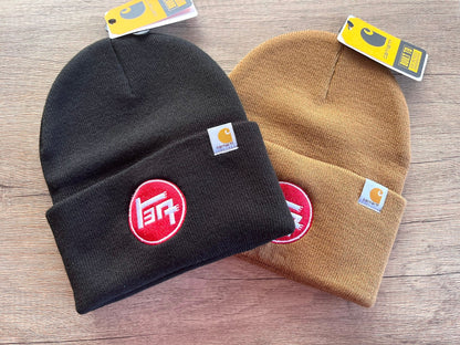 TEQ 3 Stripe Toyota Carhartt Embroidered Beanie Toboggan Hat - Reefmonkey