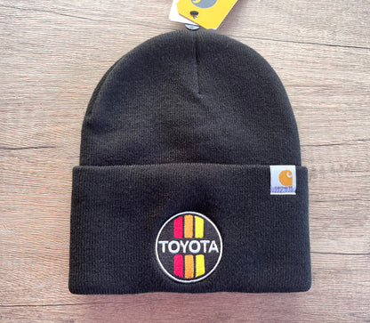 TEQ 3 Stripe Toyota Carhartt Embroidered Beanie Toboggan Hat - Reefmonkey