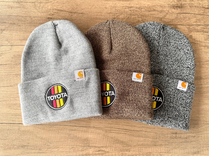 TEQ 3 Stripe Toyota Carhartt Embroidered Beanie Toboggan Hat - Reefmonkey