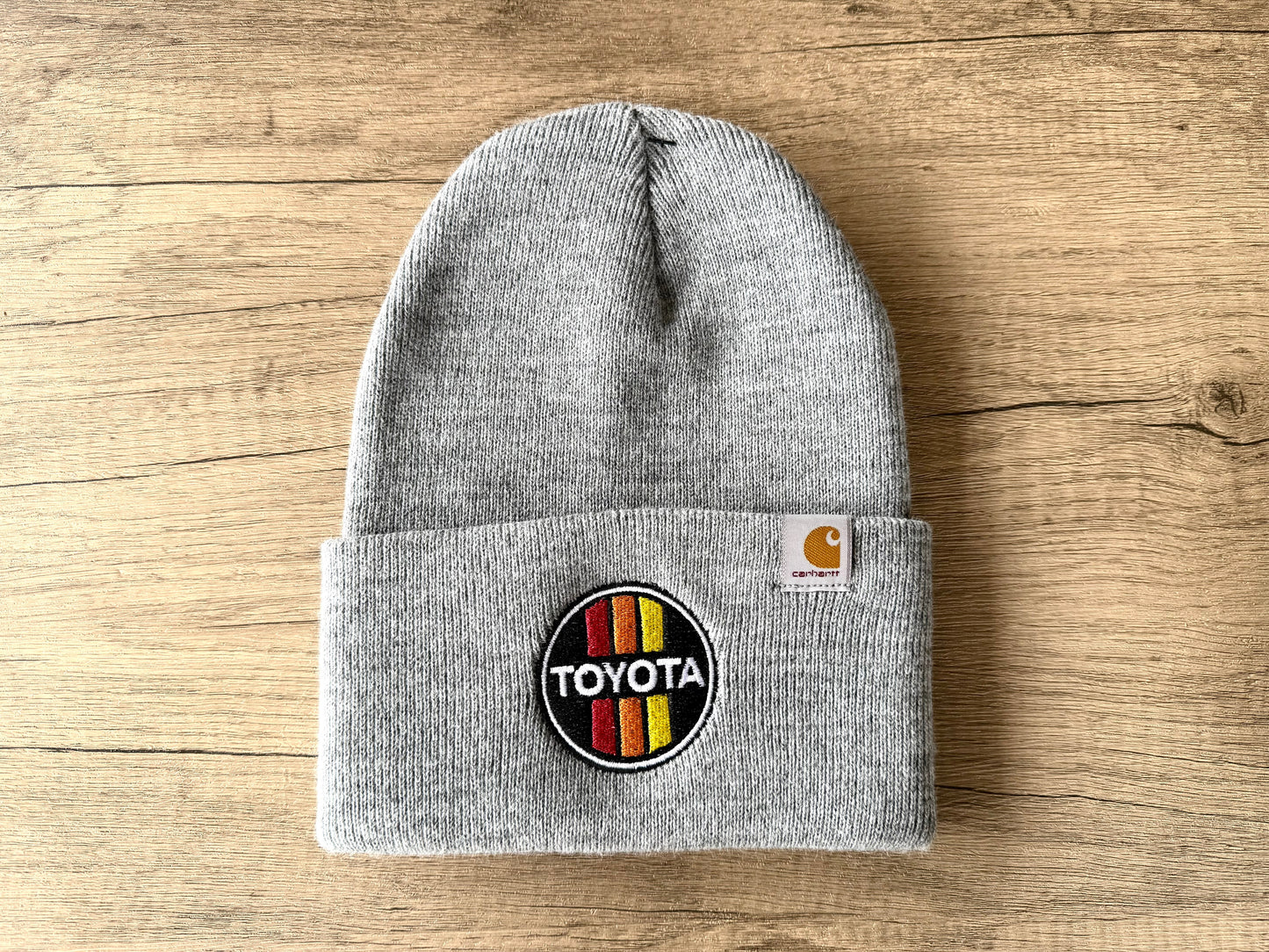 TEQ 3 Stripe Toyota Carhartt Embroidered Beanie Toboggan Hat - Reefmonkey
