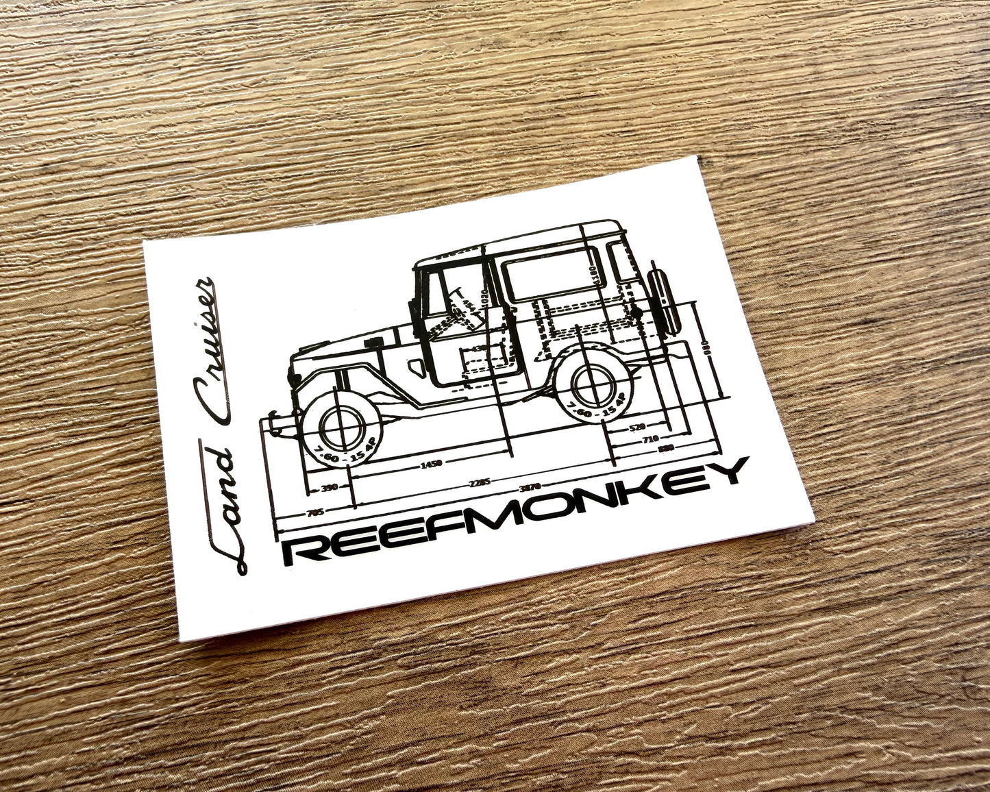 Reefmonkey FJ40 Diagram Land Cruiser Decal Sticker