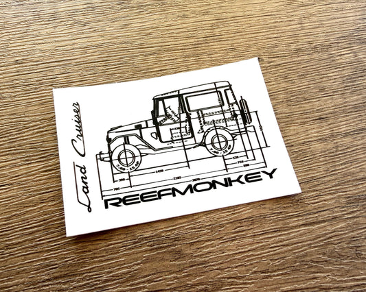 Reefmonkey FJ40 Diagram Land Cruiser Decal Sticker