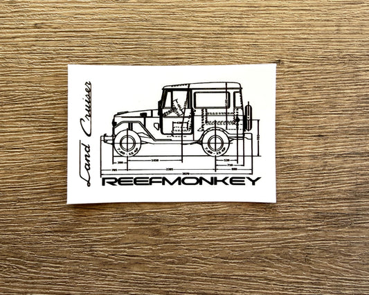 Reefmonkey FJ40 Diagram Land Cruiser Decal Sticker