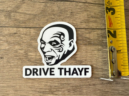 Mike Tyson Safety First Thafty Firth Sticker: Car Decal, Truck Bumper Sticker - Reefmonkey