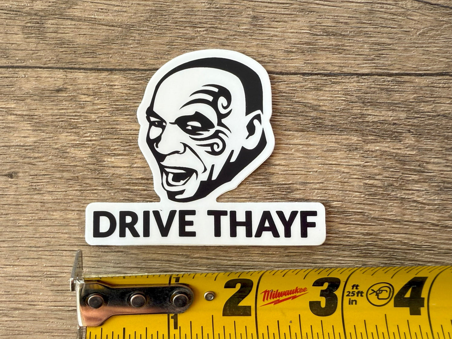 Mike Tyson Safety First Thafty Firth Sticker: Car Decal, Truck Bumper Sticker - Reefmonkey