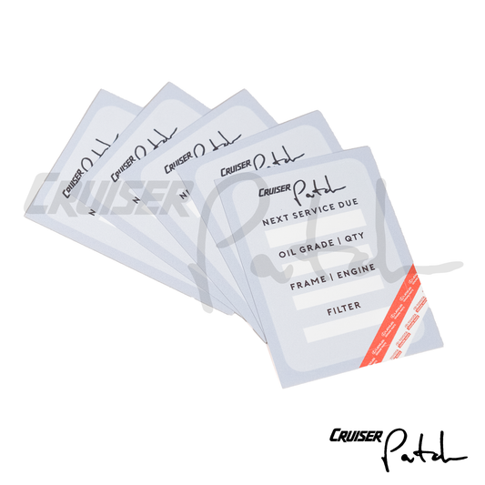 Cruiser Patch Oil Change Reminder Windshield Clings (5-pack)